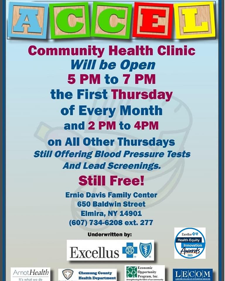 A flyer for the community health clinic.