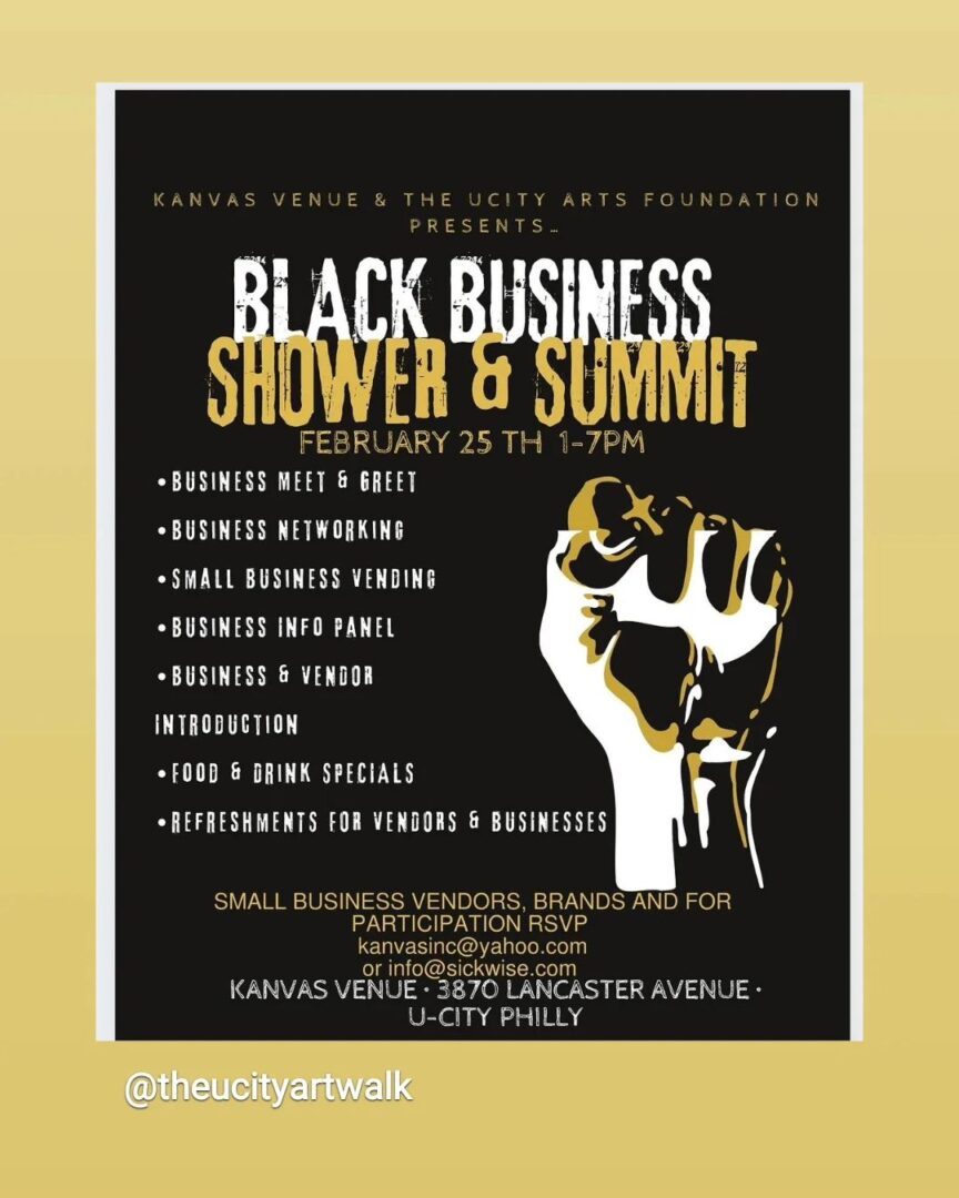 A flyer for the black business shower and summit.