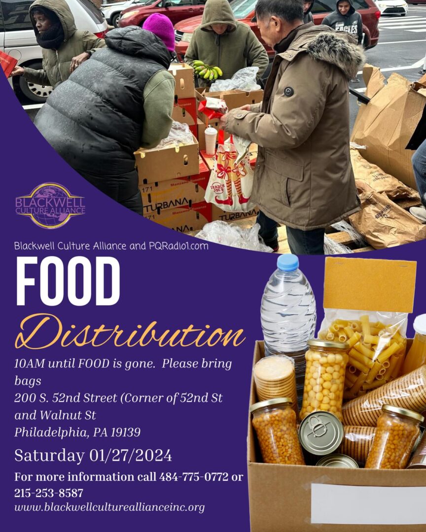 A flyer for food distribution.