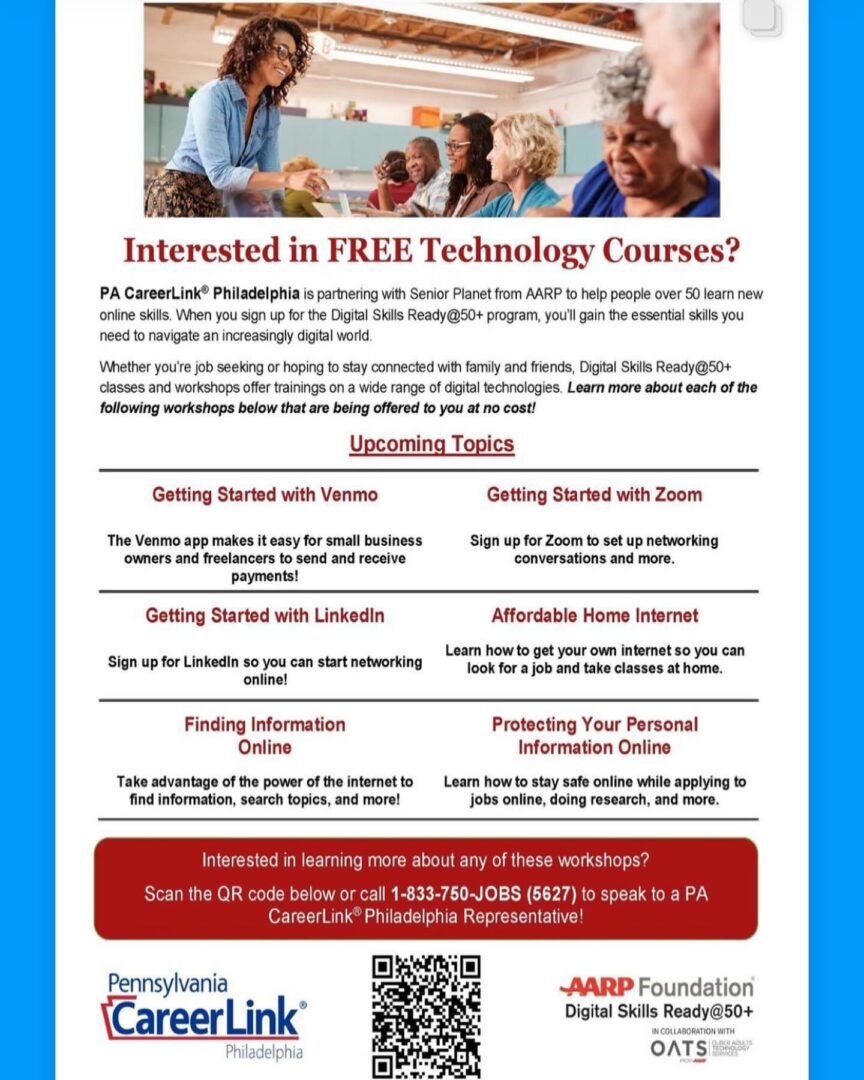 A flyer for a free technology course.