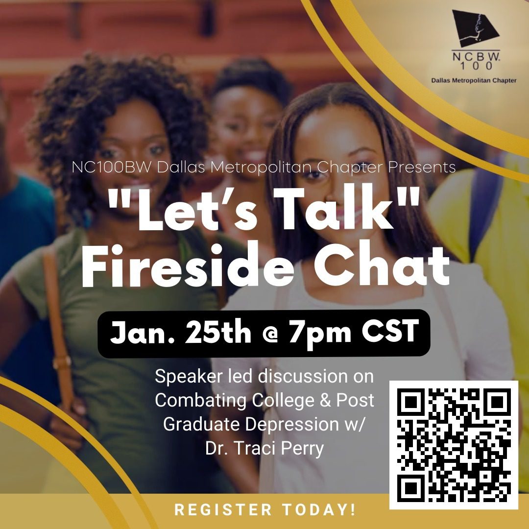 Let's talk fireside chat flyer.