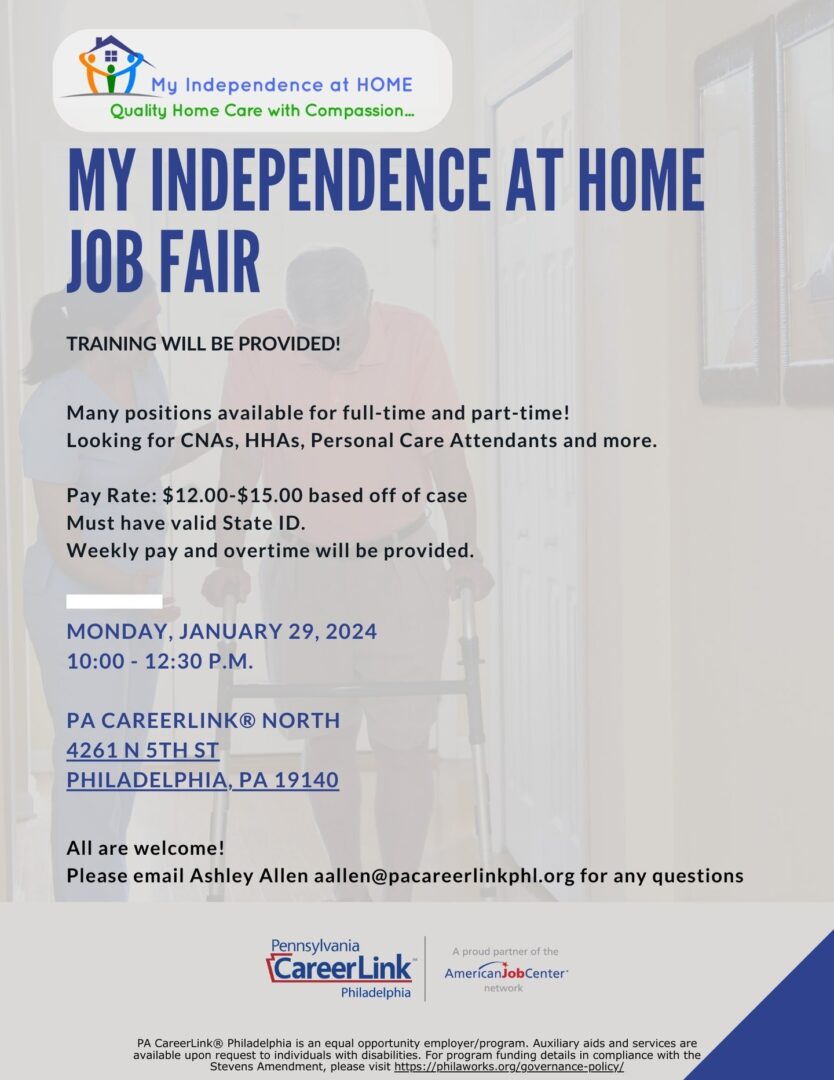 My independence at home job fair flyer.