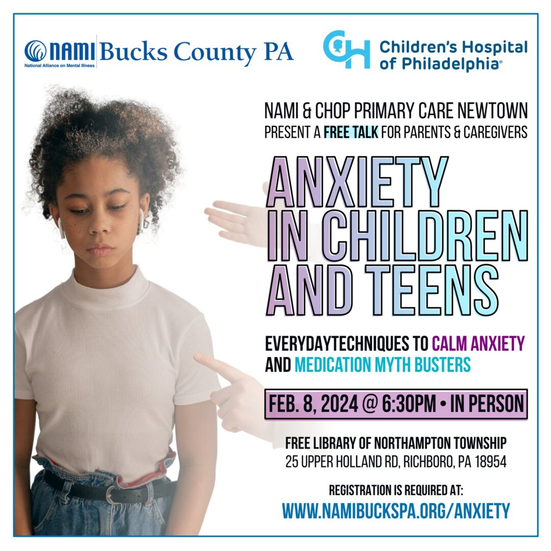 A poster for anxiety in children and teens.