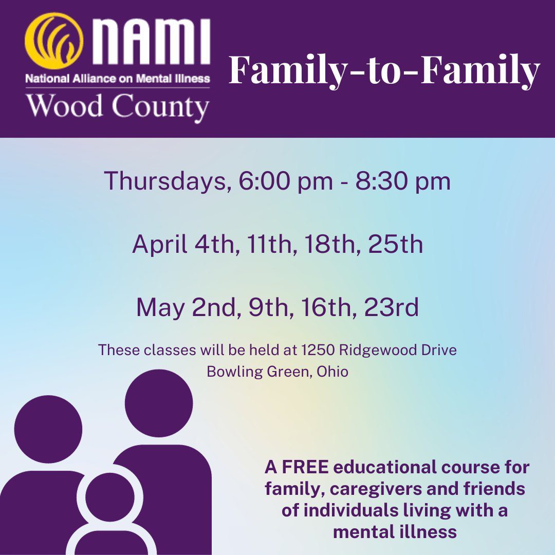 A flyer for a family-to-family program in wood county.