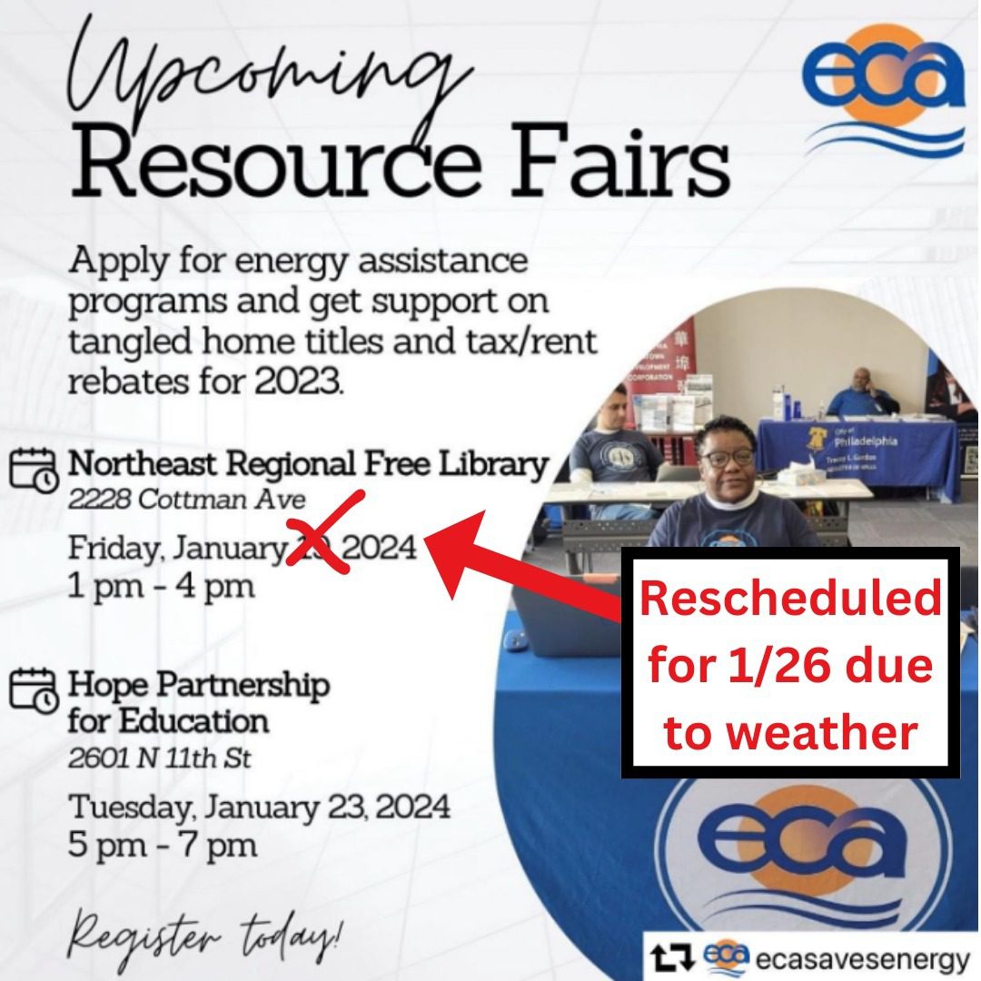 A flyer for upcoming resource fairs.