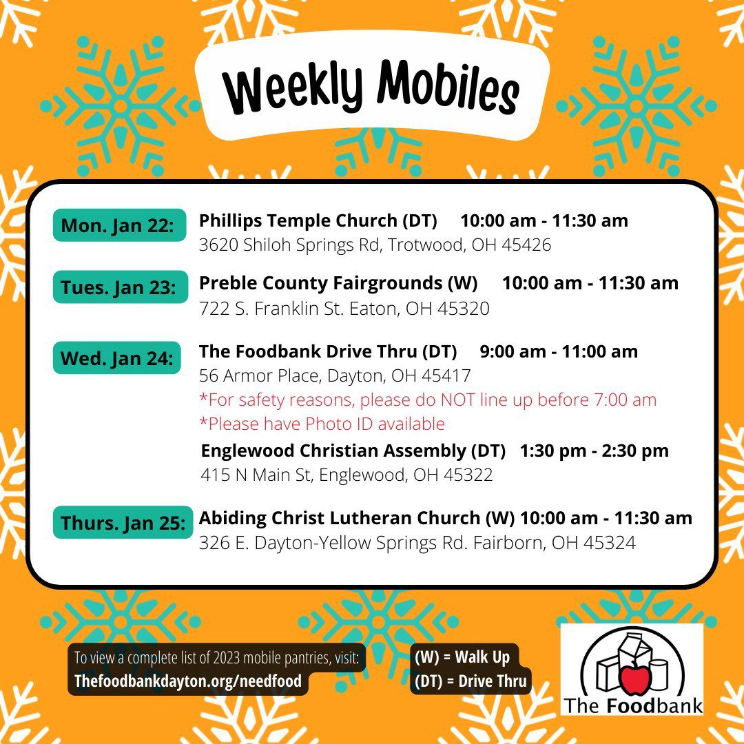 A flyer for the weekly mobiles at phillips county church.