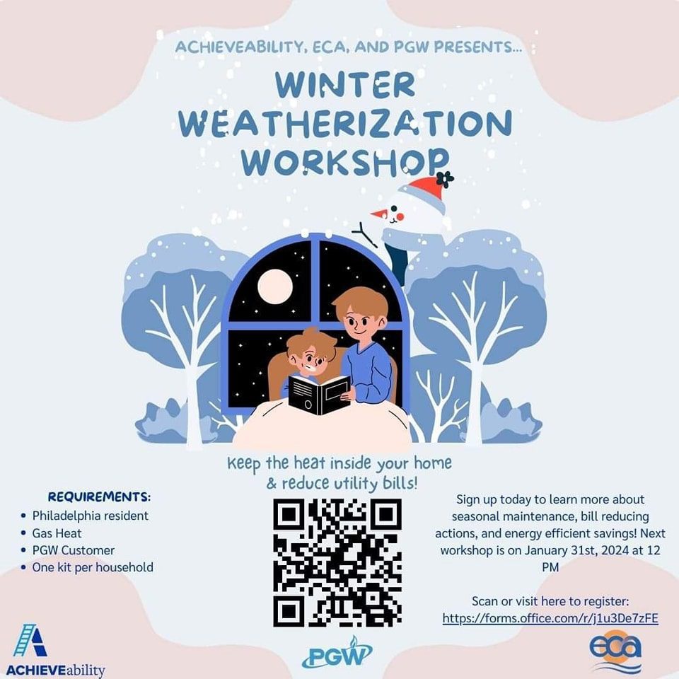 A flyer for the winter weatherization workshop.