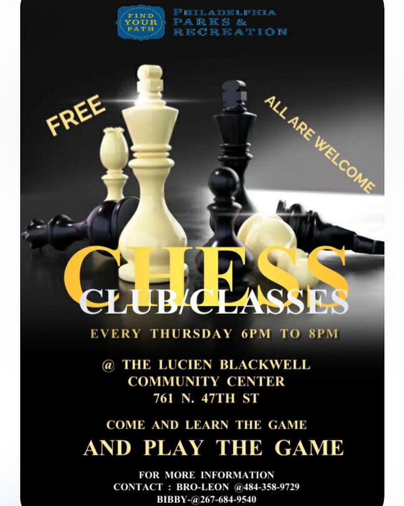 A flyer for the chess club.