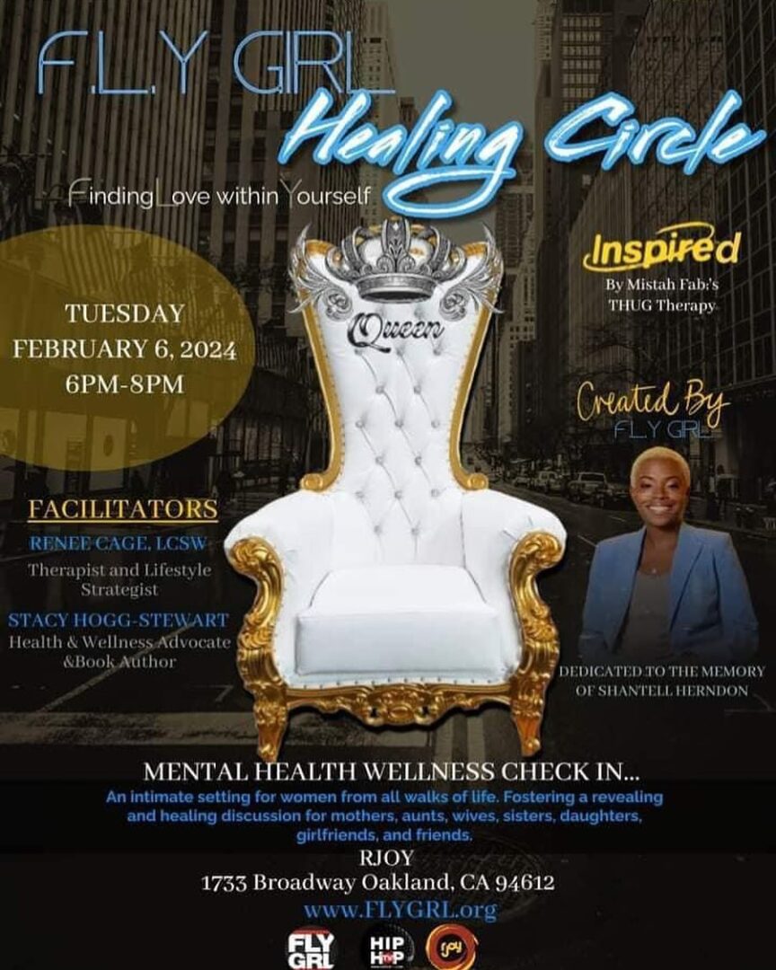 A flyer with an image of a throne and a chair.