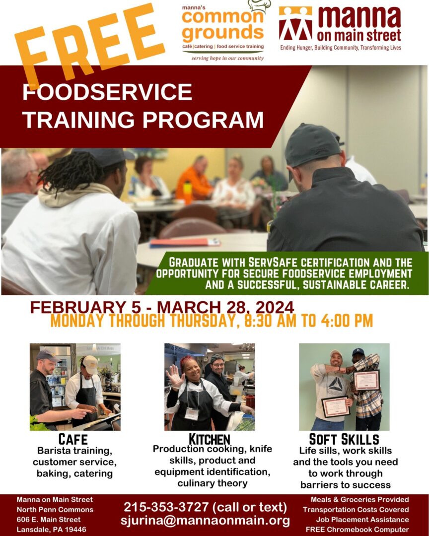 A flyer for the food service training program.