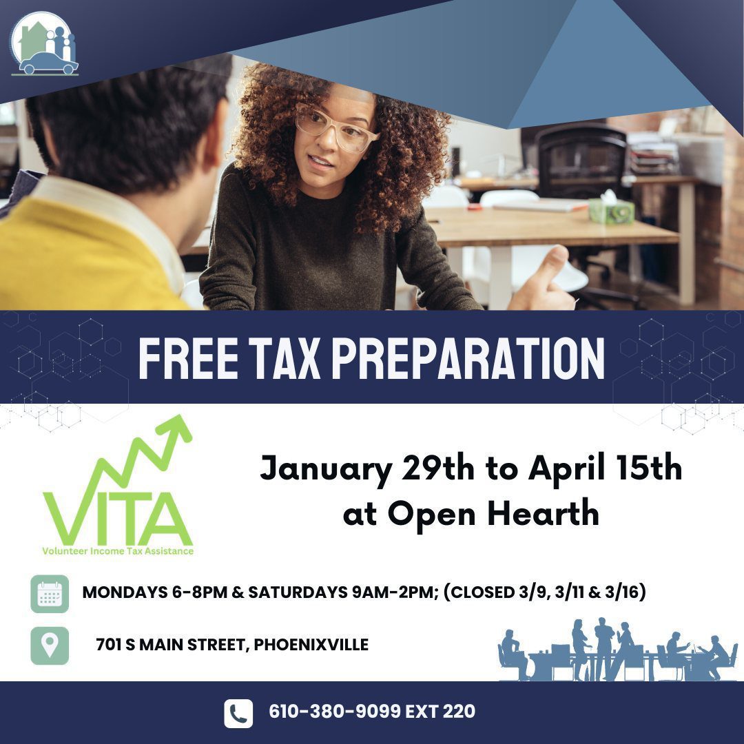 A flyer with the words free tax preparation.