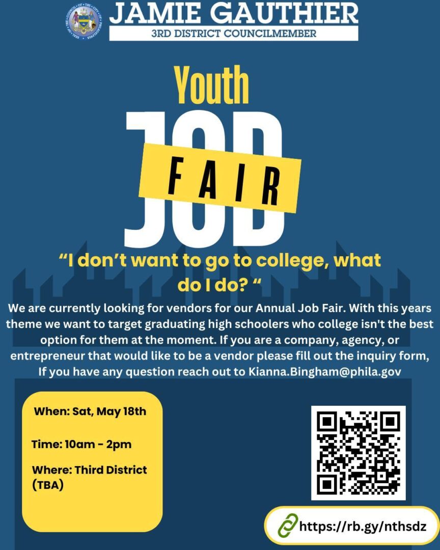 A flyer for the youth job fair.