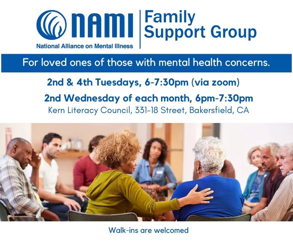 Nami family support group flyer.