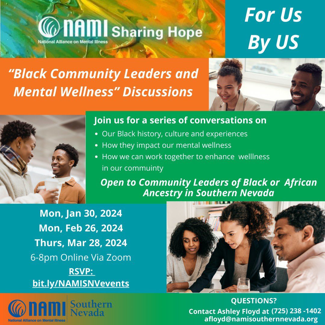 The flyer for the black community leaders and mental wellness discussion.