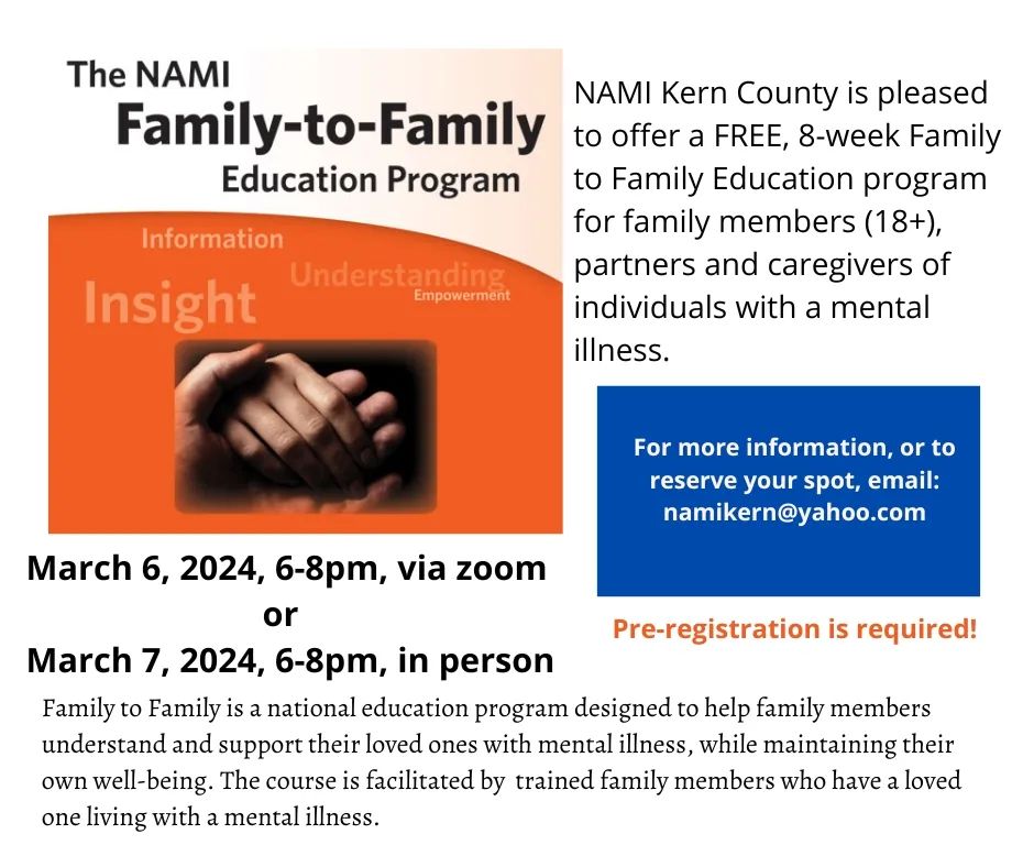 A flyer for the family to family education program.