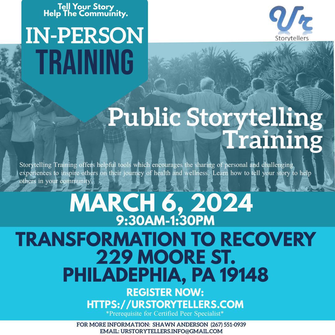 A flyer for a public storytelling training.